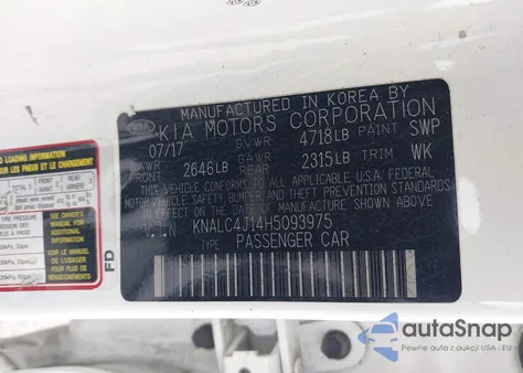 2017 Kia Cadenza Premium from USA, damaged, VIN KNALC4J14H5093975